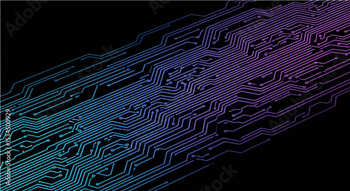 Abstract Futuristic Circuit Board Pattern - High-Tech Digital Technology Background

