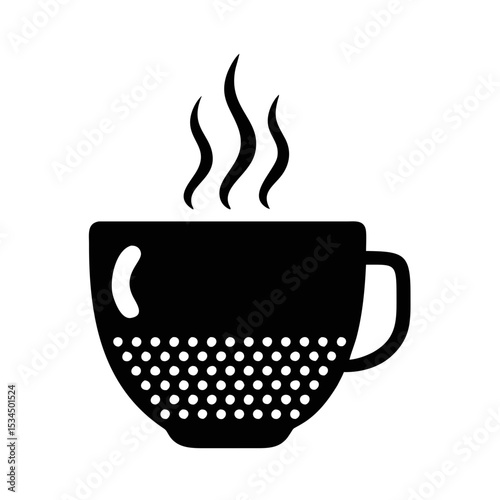 Steaming Cup of Deliciousness Awaits in This Minimalist Black and White Design silhouette icon
