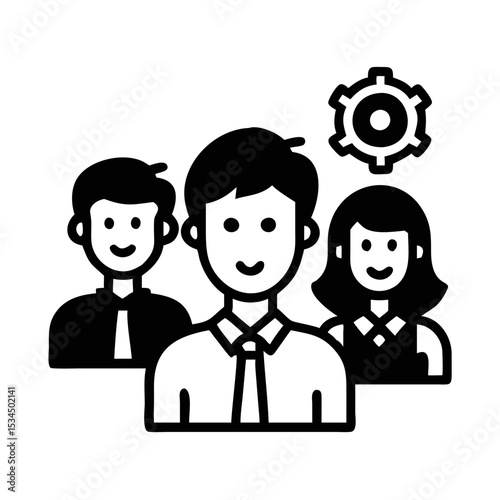 Teamwork makes the dream work with great employee engagement and collaboration silhouette icon