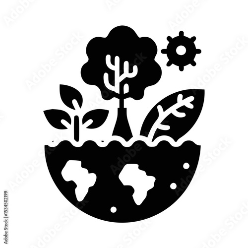 Protecting Our Planet Earth Global Environmental Conservation Ecology Sustainability silhouette icon