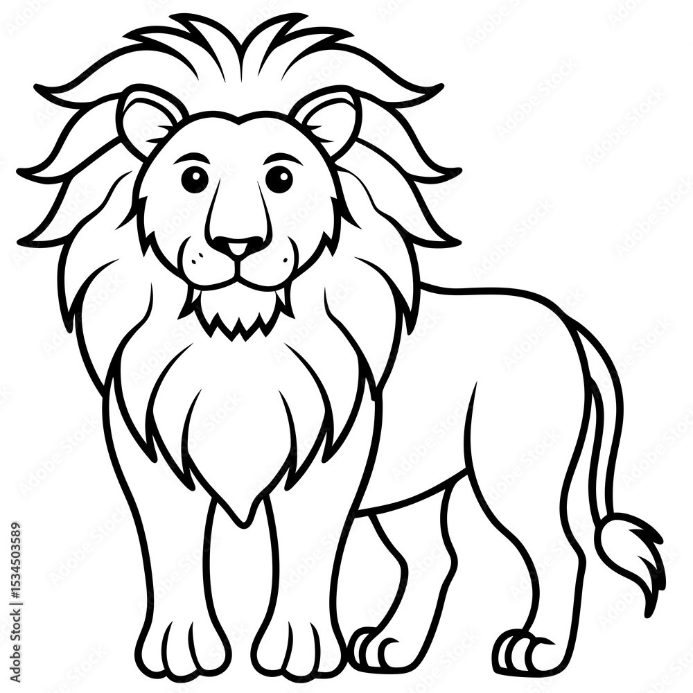 Obraz premium Lion Essence Line Art