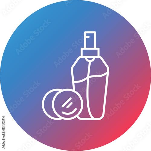 Makeup Remover Line Gradient Circle Background Icon