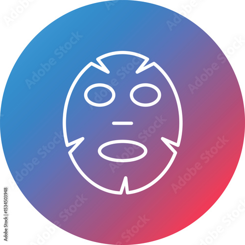 Face Mask Line Gradient Circle Background Icon