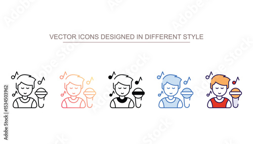 Singing icon design with white background stock illustration