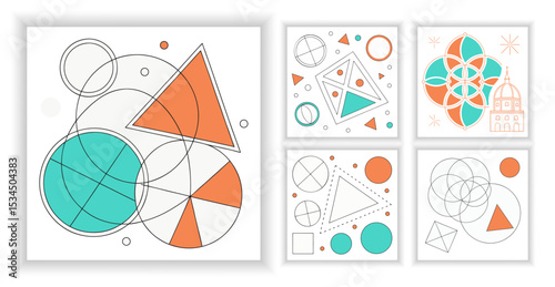 
Geometric patterned banners collection