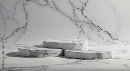 Elegant Marble Display Stand Three-Tiered Product Presentation