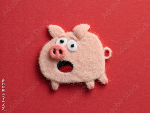 Pig character surprised