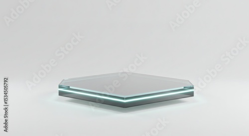 Hexagonal Glass Display Platform Minimalist Product Showcase
