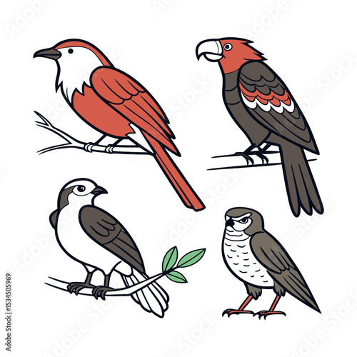 Vibrant Bird Illustrations A Collection of Exotic Avian Species