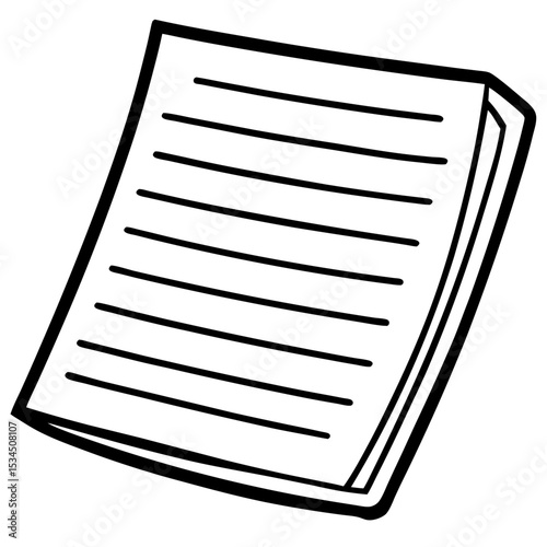 Lineart Icon of Document Page – Simple Paper and File Illustration in Outline Style

