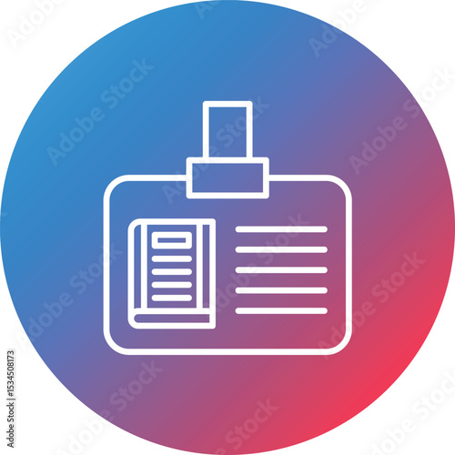 Library Card Line Gradient Circle Background Icon