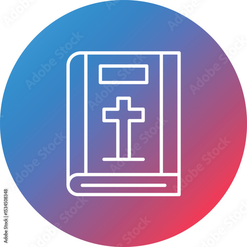Bible Line Gradient Circle Background Icon