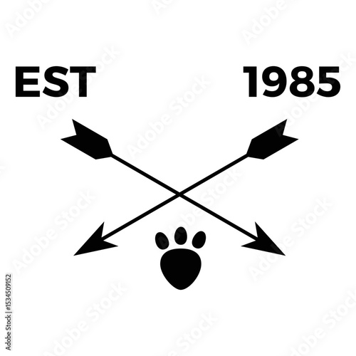 EST 1985 ANIMAL HIKING ICON VECTOR LOGO