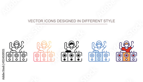 Disc Jokey icon design with white background stock illustration