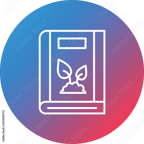 Biology Book Line Gradient Circle Background Icon