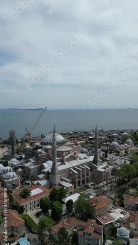 hagia sofia recorded from a drone