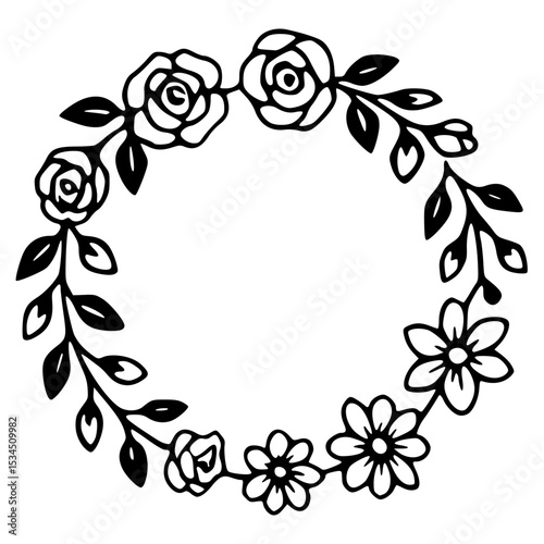 Floral Wreath Frame
