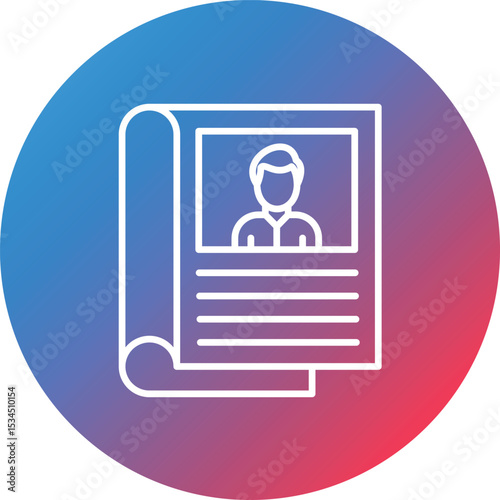 Magazine Line Gradient Circle Background Icon