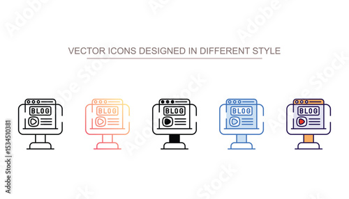 Blogging icon design with white background stock illustration