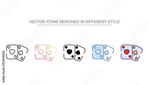 Card Games icon design with white background stock illustration