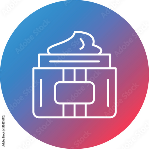 Cream Line Gradient Circle Background Icon