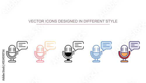 Podcasting icon design with white background stock illustration