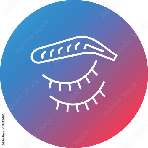 Eyebrow Line Gradient Circle Background Icon
