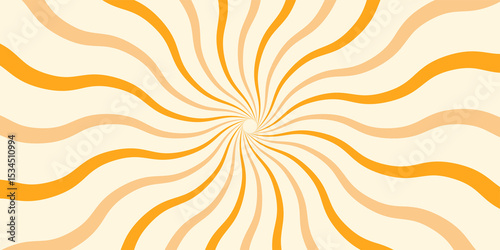 Abstract Summer Sunburst Background with Wavy Rays