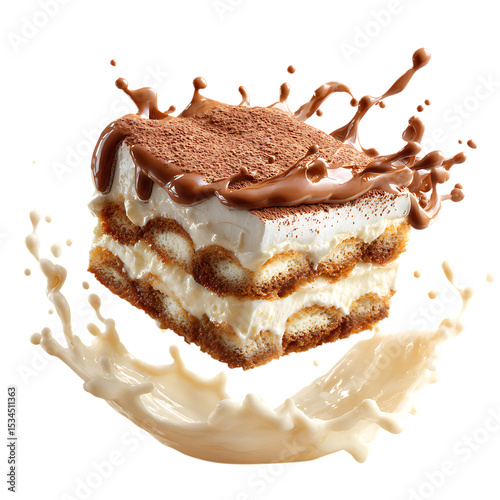 Elegant Tiramisu Milk Splash with Creamy Brown Tones