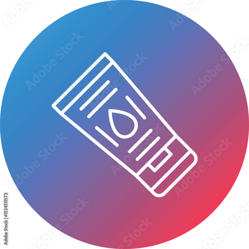 Face Cleanser Line Gradient Circle Background Icon