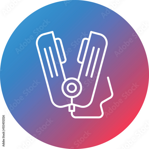 Hair Straightener Line Gradient Circle Background Icon