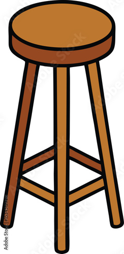bar stool icon clipart vector on transparent background	
