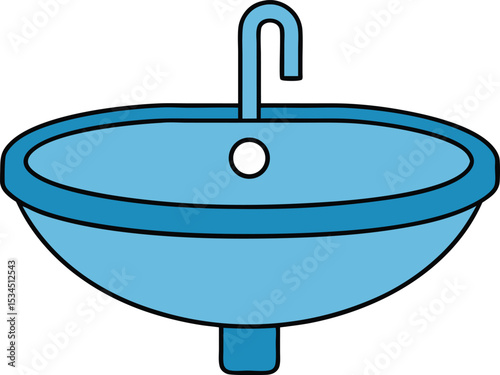 bathroom sink icon clipart vector on transparent background	
