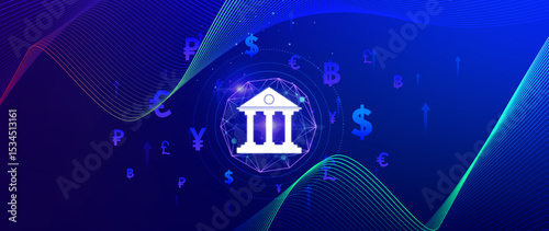 Currency Exchange Concepts and Interbank Payments, use to money transfer global business FinTech Finance Technology Online Banking, online banking interbank payment concept.