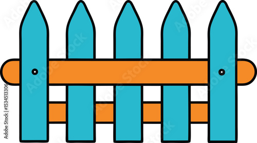 beach fence icon clipart vector on transparent background	
