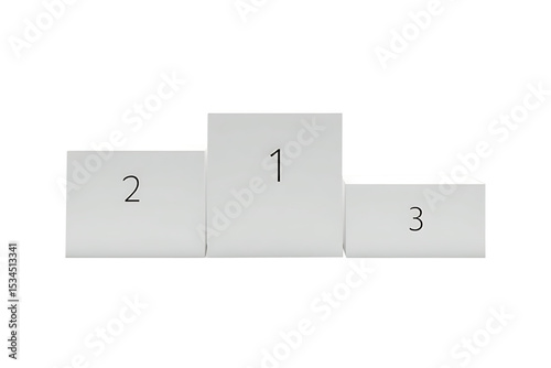 Glossy white cylindrical podium with no background