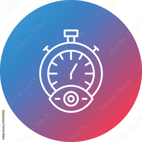 Time Tracking Line Gradient Circle Background Icon