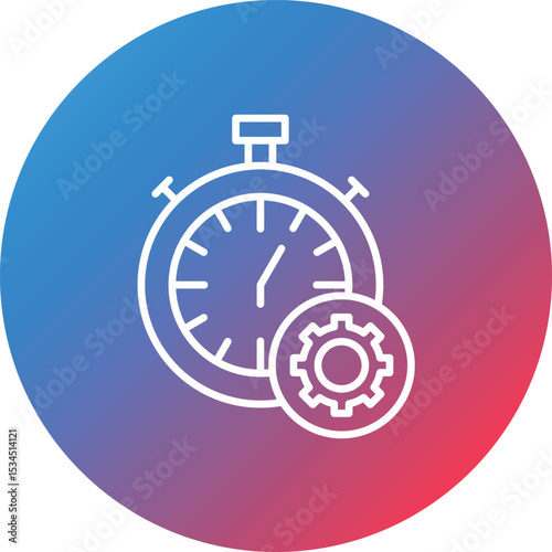 Time Management Line Gradient Circle Background Icon