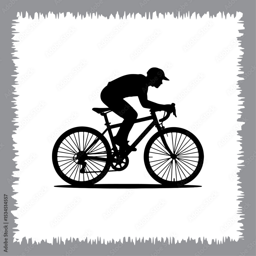 Naklejka premium Bicycle vector illustration featuring a simple icon style with vintage and modern elements on white background