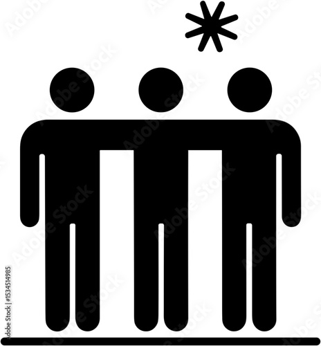 Three people icon representing connection and teamwork  