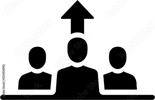 Silhouette of people with one individual highlighted in center  