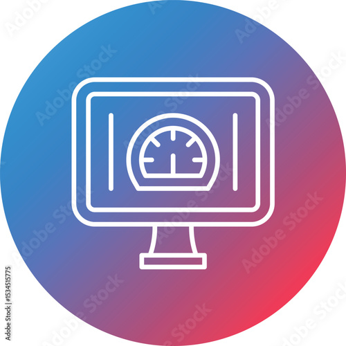 Efficiency Line Gradient Circle Background Icon
