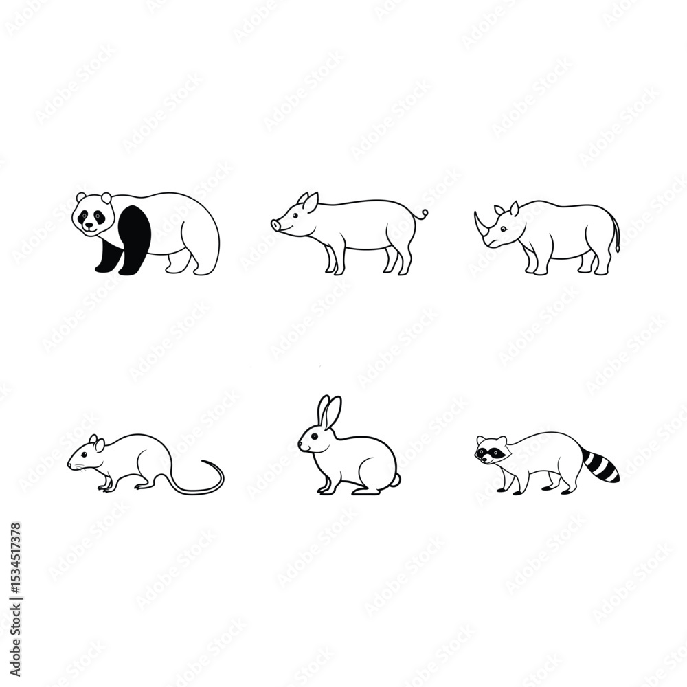 Fototapeta premium Set Of Animal Vector Design