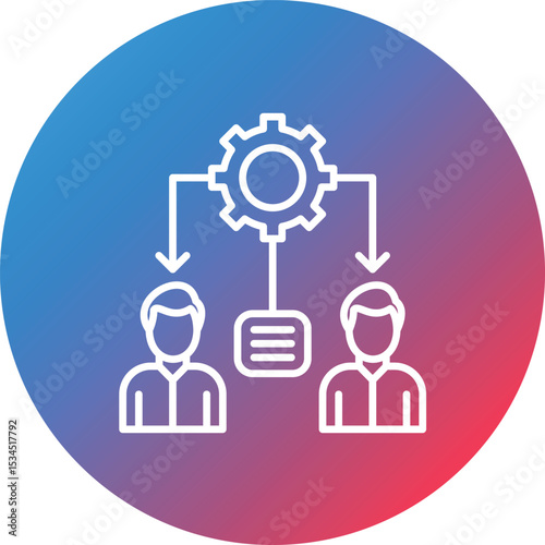 Organization Line Gradient Circle Background Icon