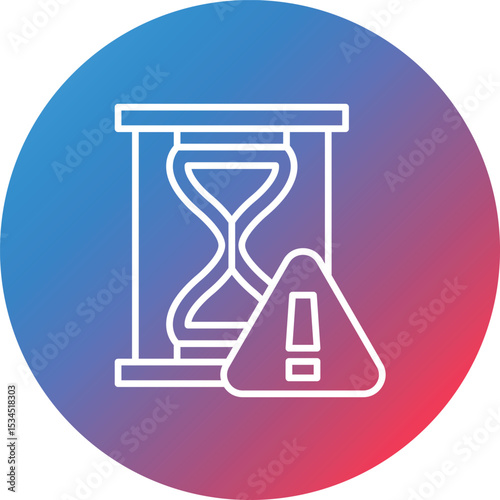 Procrastination Line Gradient Circle Background Icon