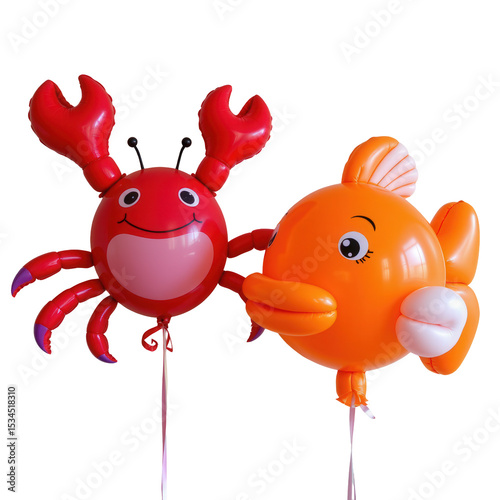 Colorful Balloon Crab and Fish Decor for Children's Party Celebration or Festive Event