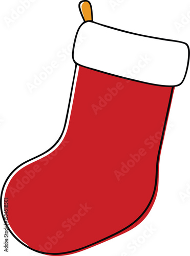 christmas stocking icon clipart vector on transparent background	
