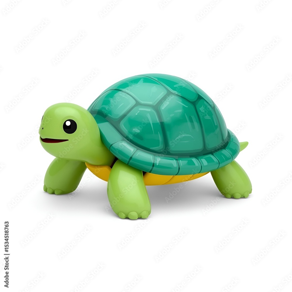 Fototapeta premium Colorful 3D Turtle Icon with Technology and Business Theme on Transparent Background
