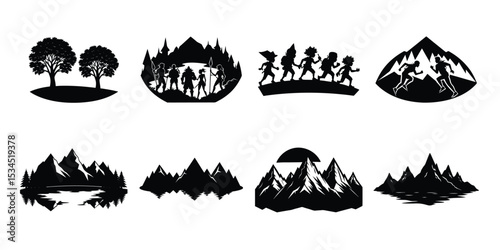  Silhouette Landscape of Cultural Sites and Religious Elements