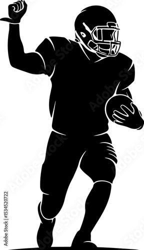 Silhouette of a triumphant American Football Player